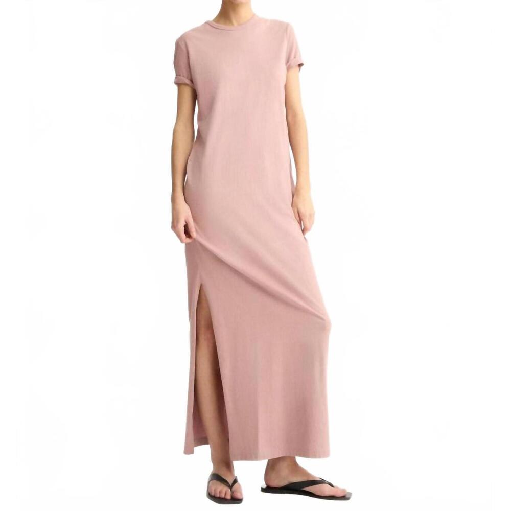 NEW ARLO MOTT hubert short sleeve maxi dress in dusty rose